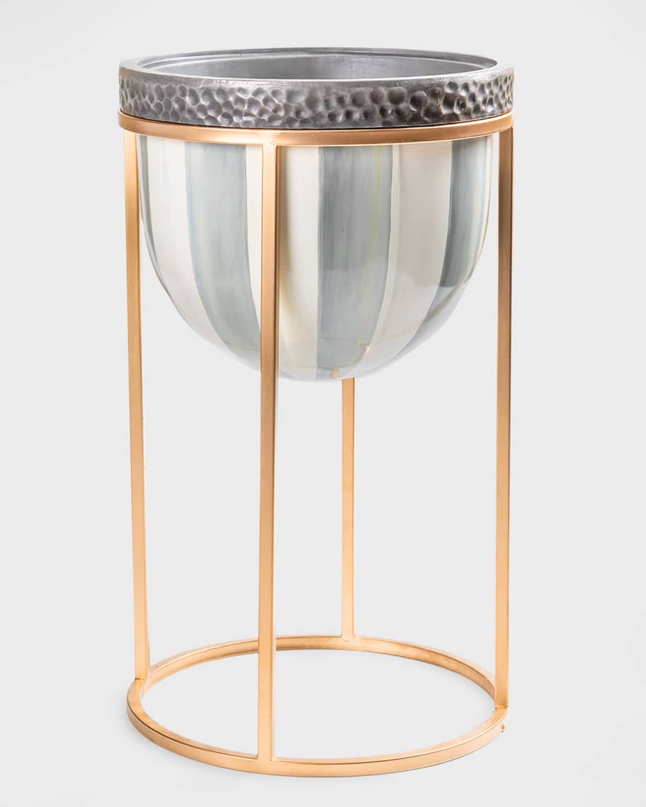 Sterling Stripe Plant Stand 