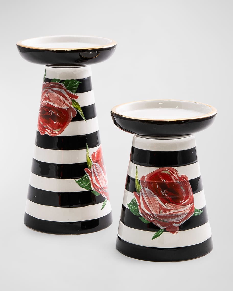 MacKenzieChilds Flower Show Pillar Candle Holders, Set of 2 Neiman