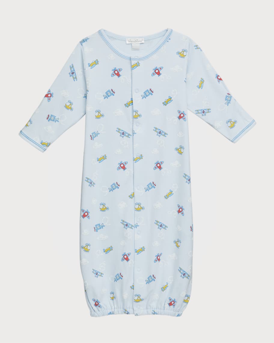 Kissy Kissy Boy's Blue Sky Planes Convertible Gown, Size NewbornS