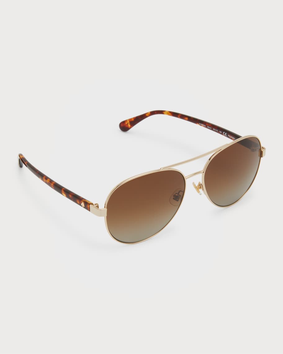 kate spade new york averie stainless steel & acetate aviator sunglasses