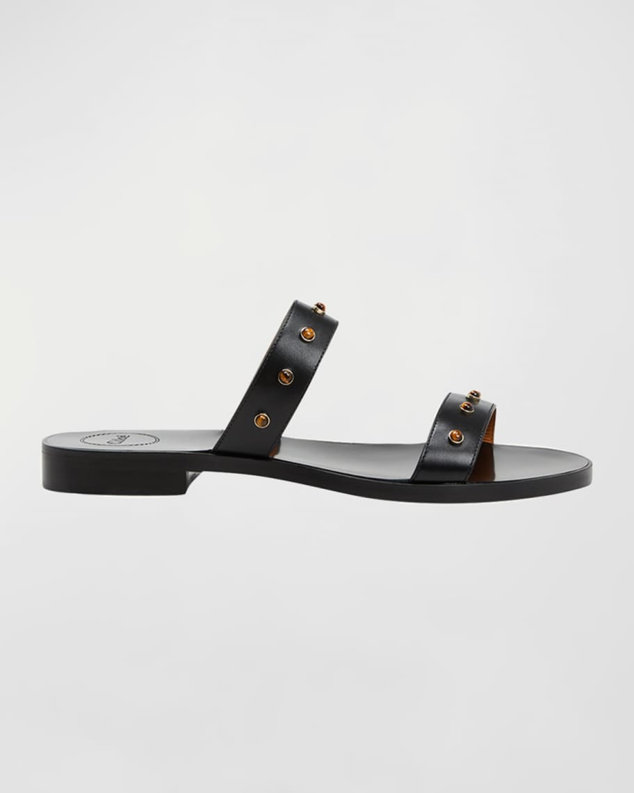 Louis Vuitton Blue/Beige Monogram Denim and Leather Bow Detail Slides Sandals Size 37
