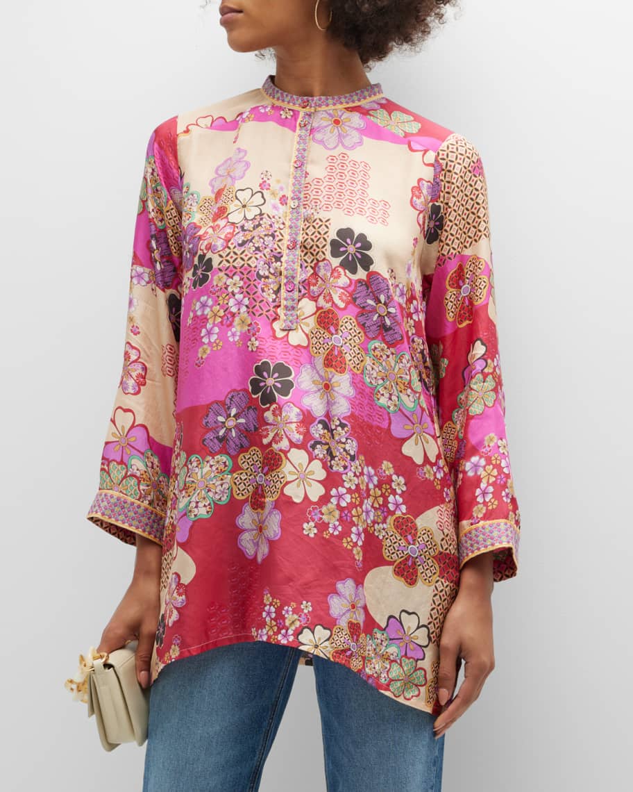 Johnny was silk tunic top
