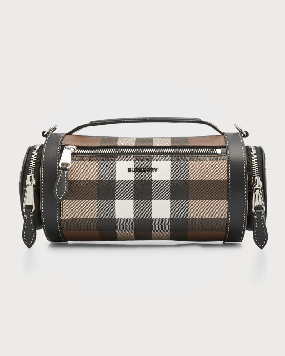 【BURBERRY】SOUND SHOULDER BAG Burberry Men's Check and Leather Crossbody Sound Bag