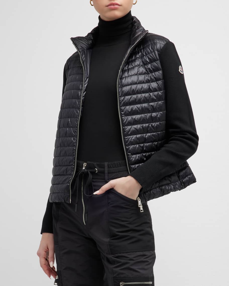 Moncler mixed media puffer vest jacket hot sale
