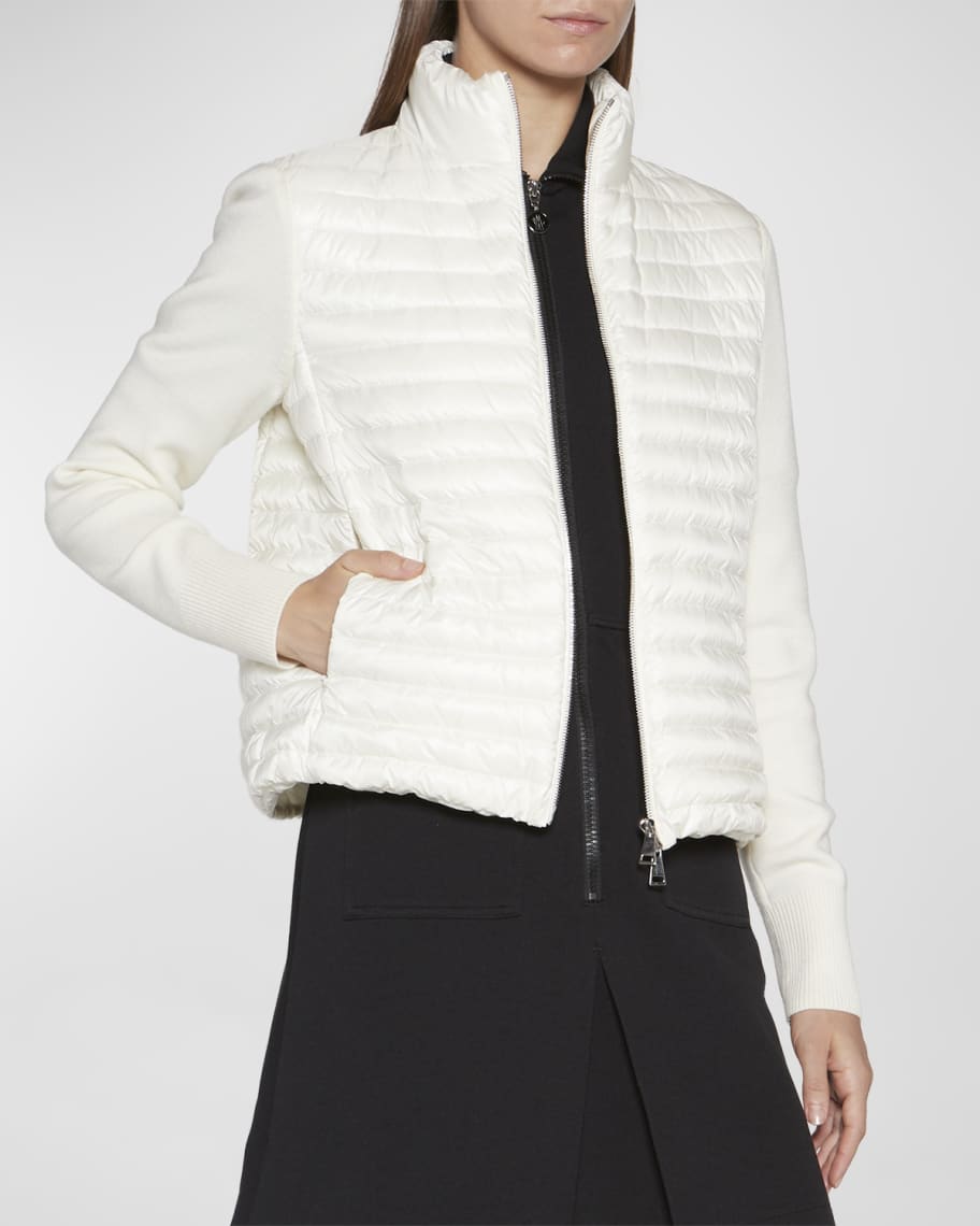 Moncler Mixed Media Cardigan Neiman Marcus