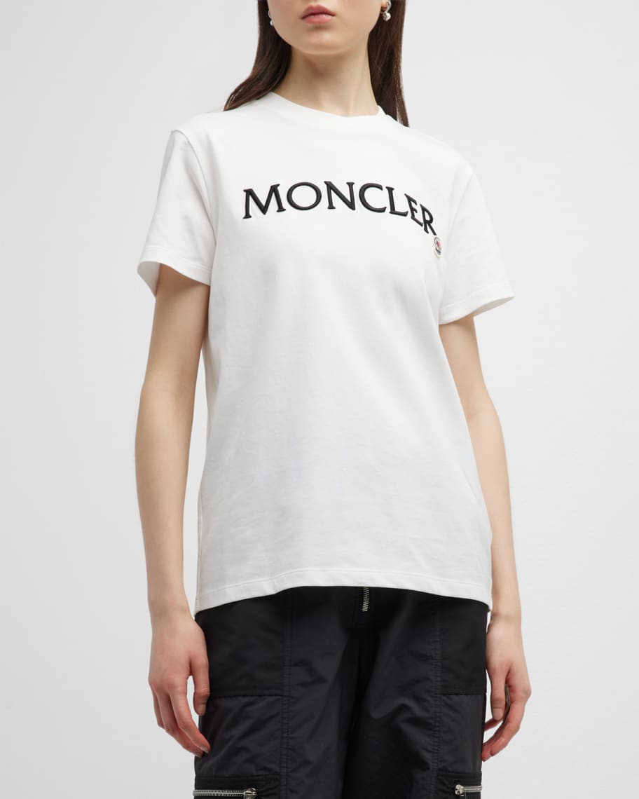 Moncler Logo Embroidered T-Shirt | Neiman Marcus
