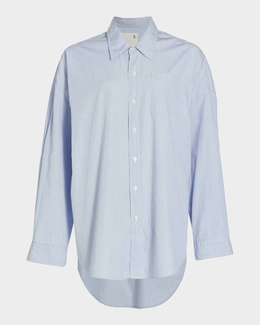 R13 Oxford Oversized Pin-Stripe Shirt | Neiman Marcus