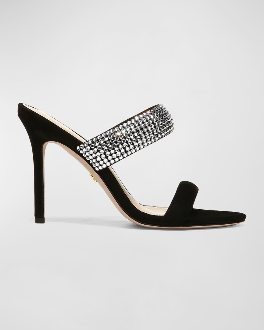 Veronica Beard Alvari Crystal-Embellished Slide Sandals | Neiman Marcus