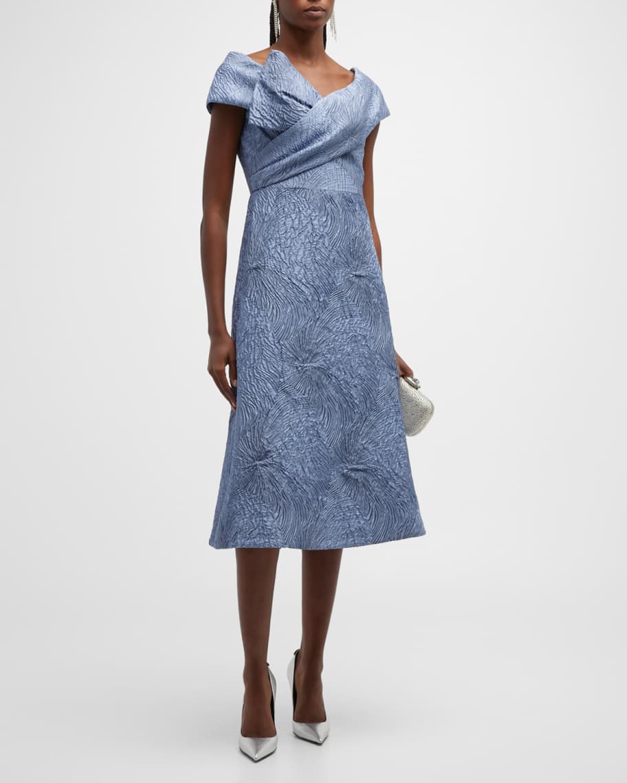 Aubrey Jacquard IslandZone® 3/4-Sleeve Dress