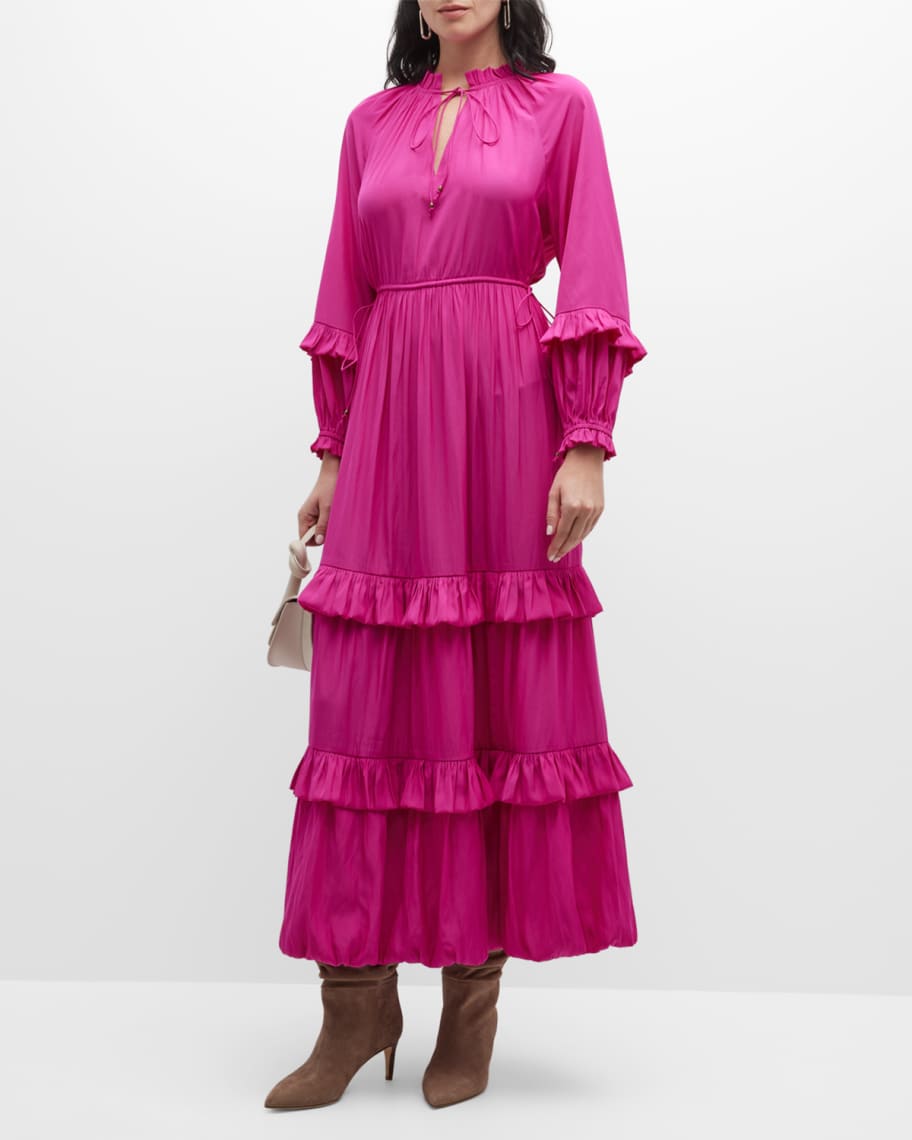 Marie Oliver Cove Tiered Ruffle-Trim Maxi Dress | Neiman Marcus