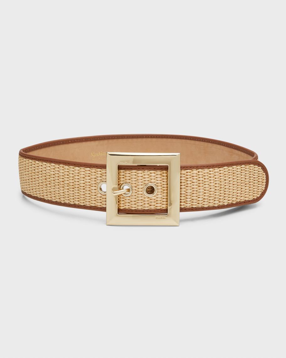 Max Mara Diretta Raffia Belt | Neiman Marcus