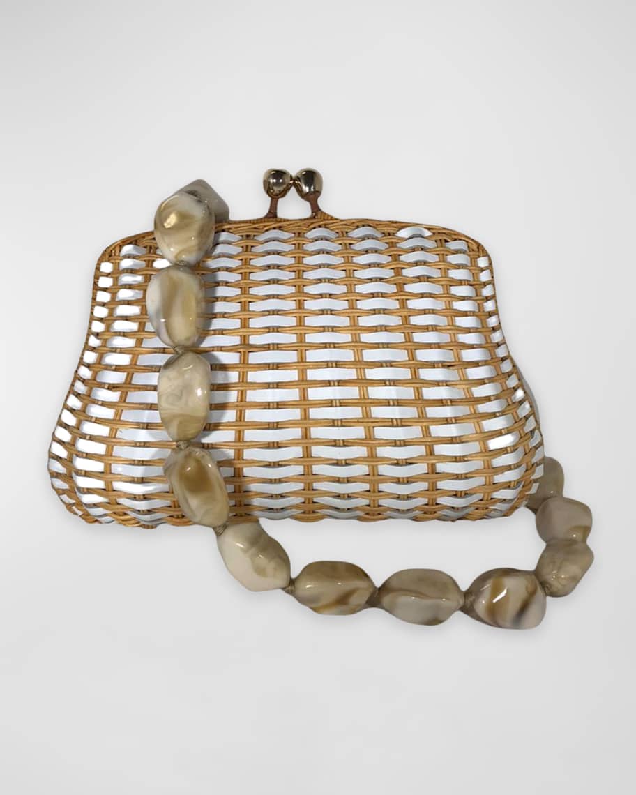Serpui Blair Woven-wicker Clutch Bag in Natural