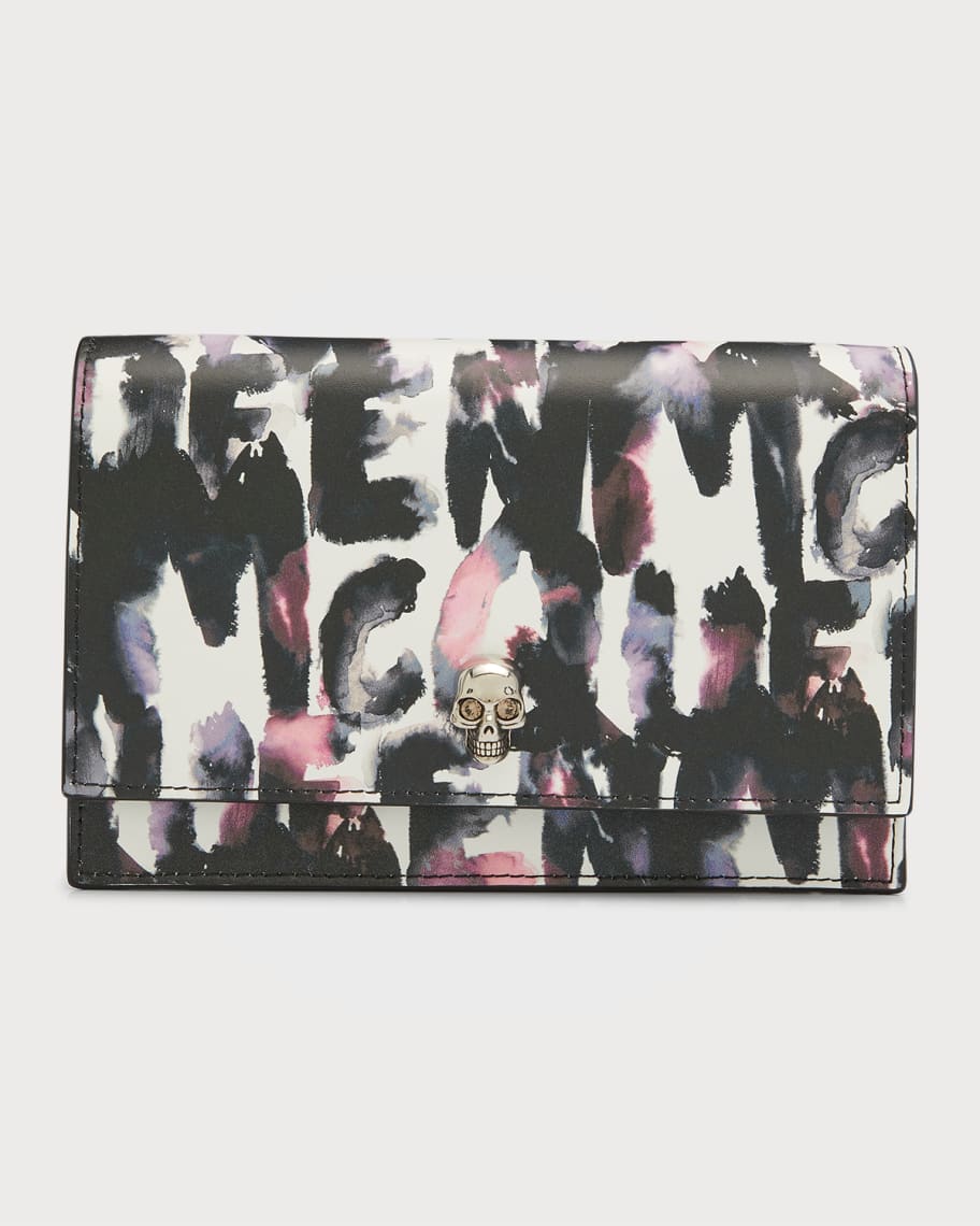 AUTH NWT $990 Alexander McQueen Small SKULL Graffiti Chain Shoulder Bag-  Multi