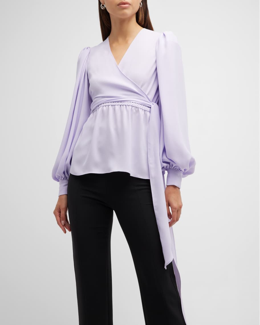 Trina Turk Aquatic FauxWrap Top Neiman Marcus