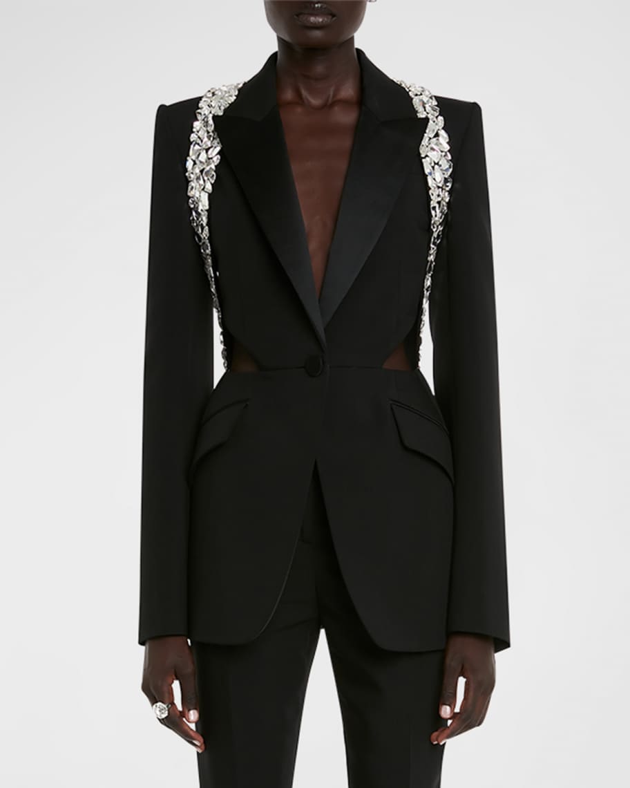 アウターその他 ALEXANDER MCQUEEN Woman Blazer Black 802643QJACH 1000 Alexander Mcqueen Blazer Black Womens Blazers E Vest