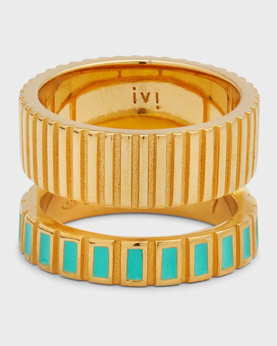 IVI 18K Yellow Gold Vermeil Slot Ring with Enamel | Neiman Marcus