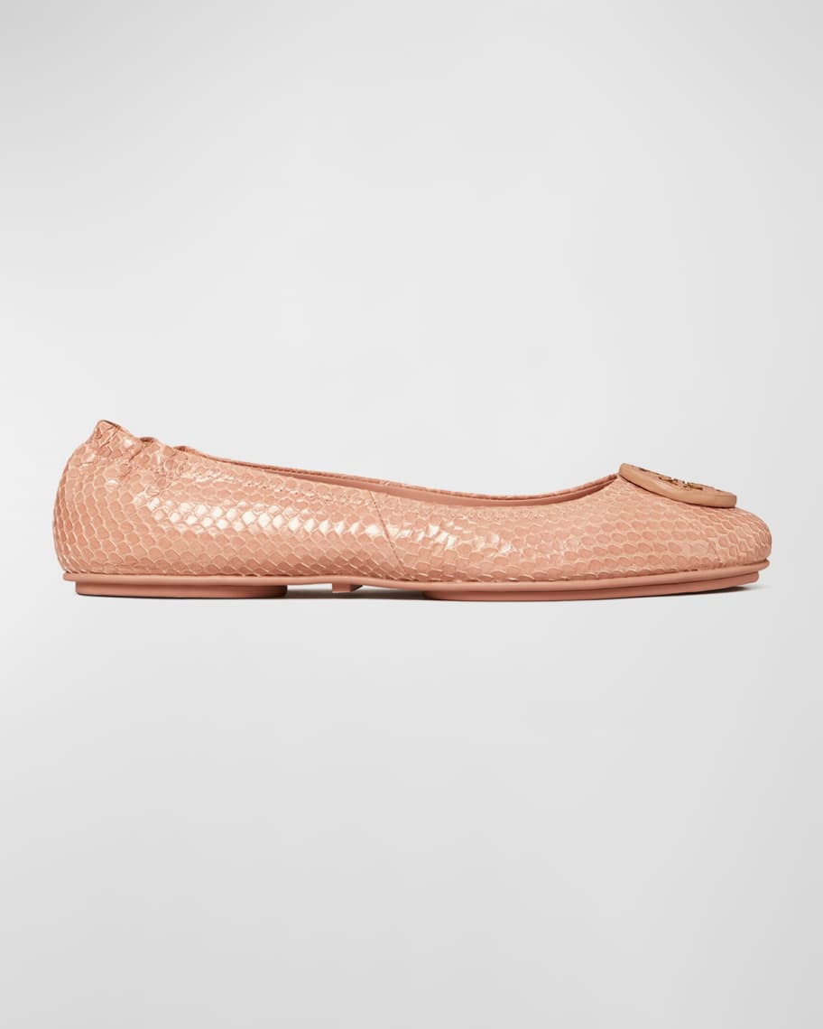 Snakeskin tory burch flats cheap