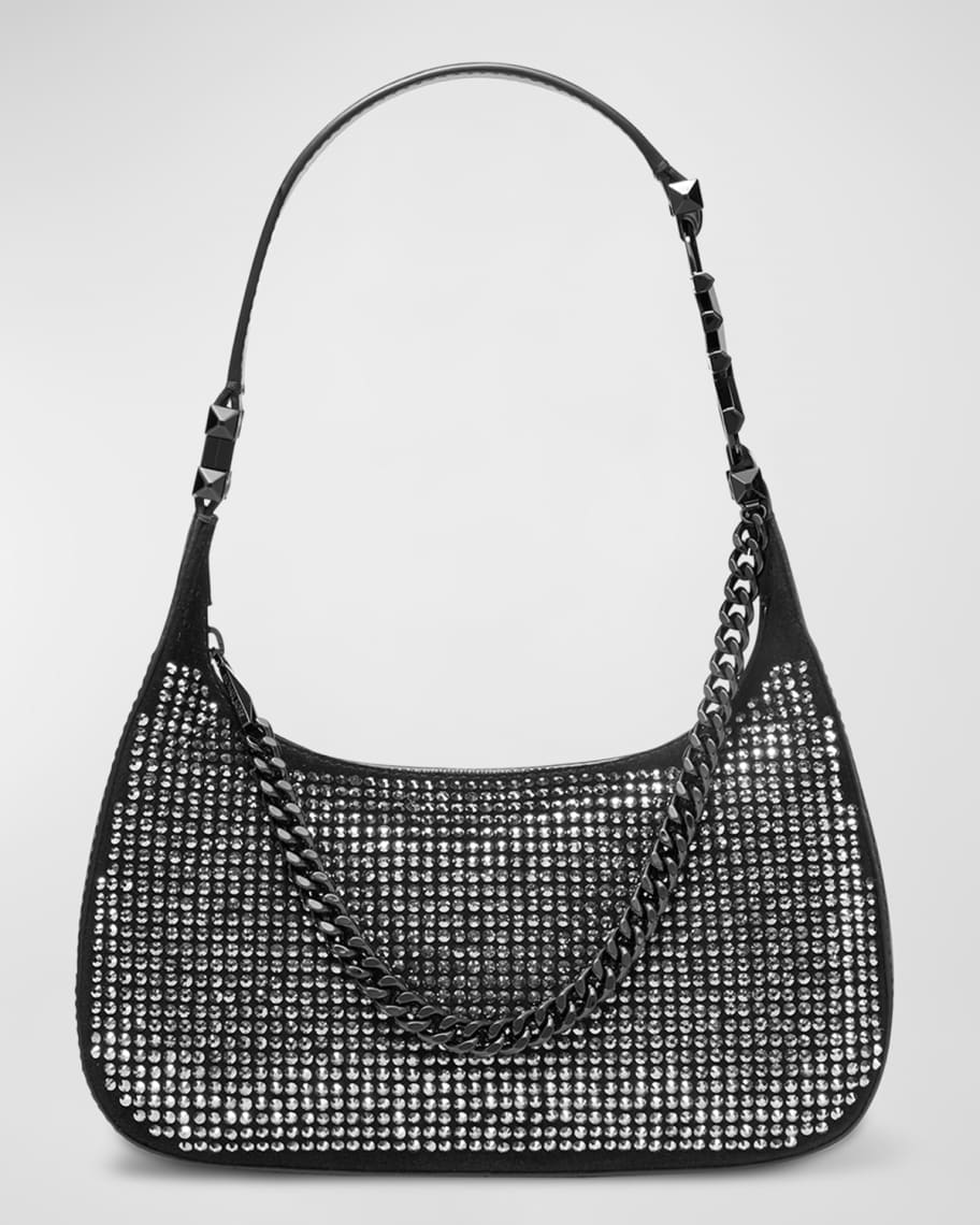 Piper Small Metallic Snake Embossed Leather Shoulder Bag