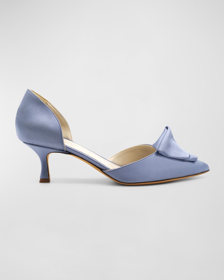 Something Bleu Sadie Origami D'orsay Kitten-Heel Pumps | Neiman Marcus