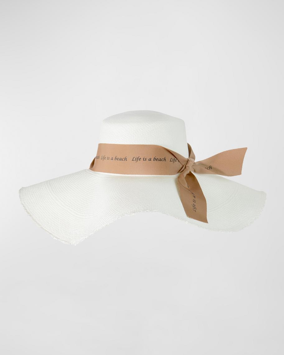 Sensi Studio Life is a Beach Frayed Straw Floppy Hat  display picture 2