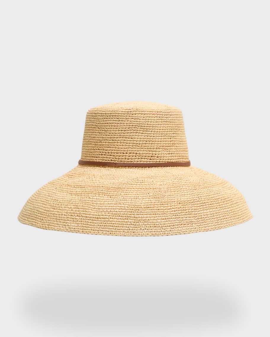 Saint Laurent frayed straw sun hat