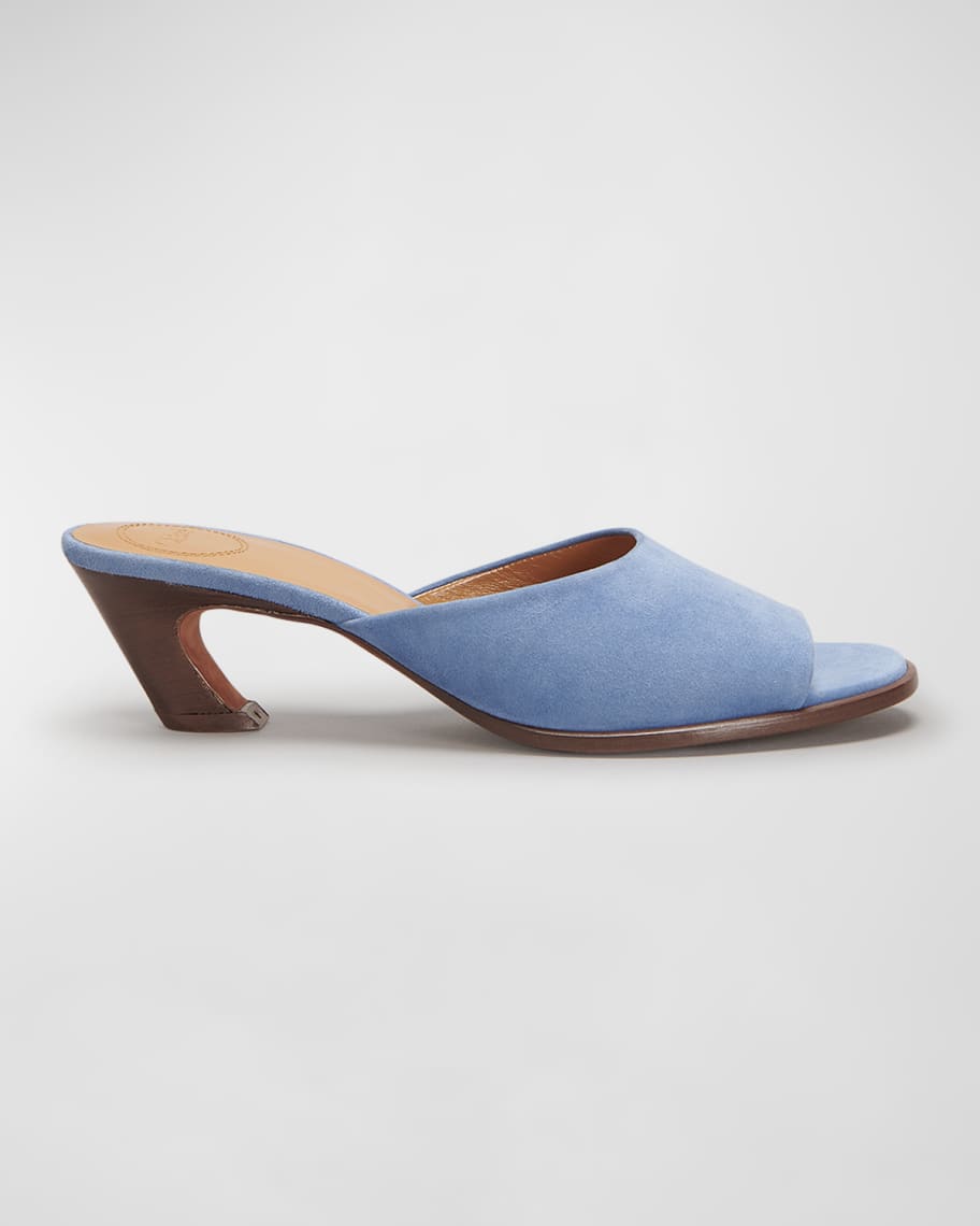 Zara - Bucked Denim Slingback Shoes - Denim Blue - Women