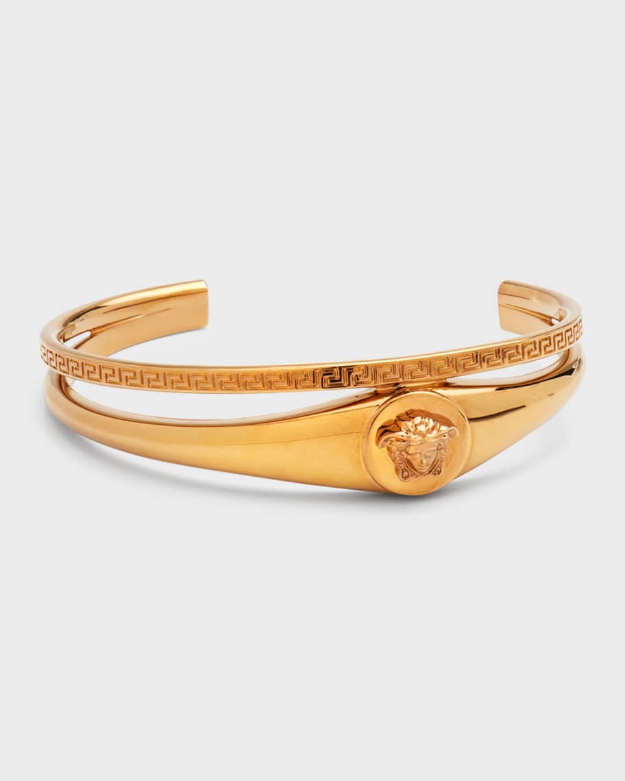 Versace Men's Medusa Greca Double Cuff Bracelet Neiman Marcus