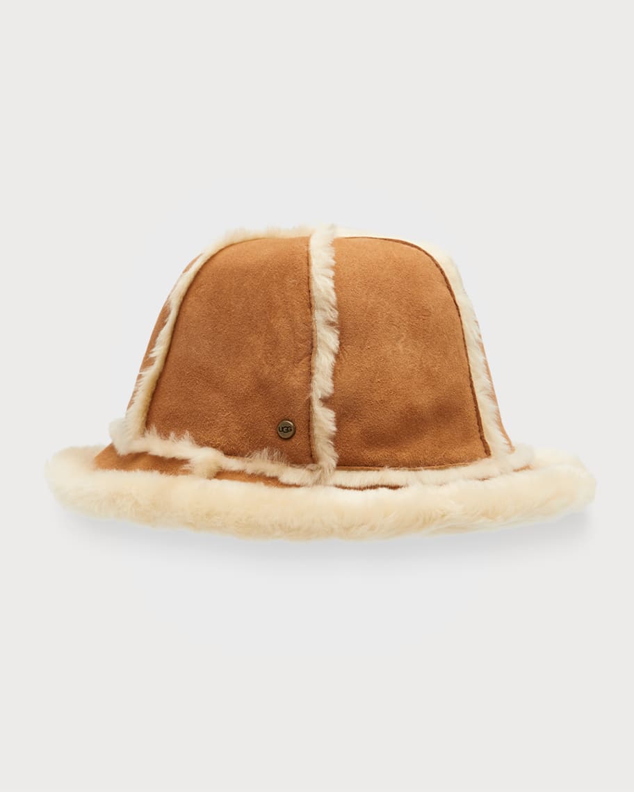 UGG Sheepskin & Shearling Paneled Bucket Hat | Neiman Marcus