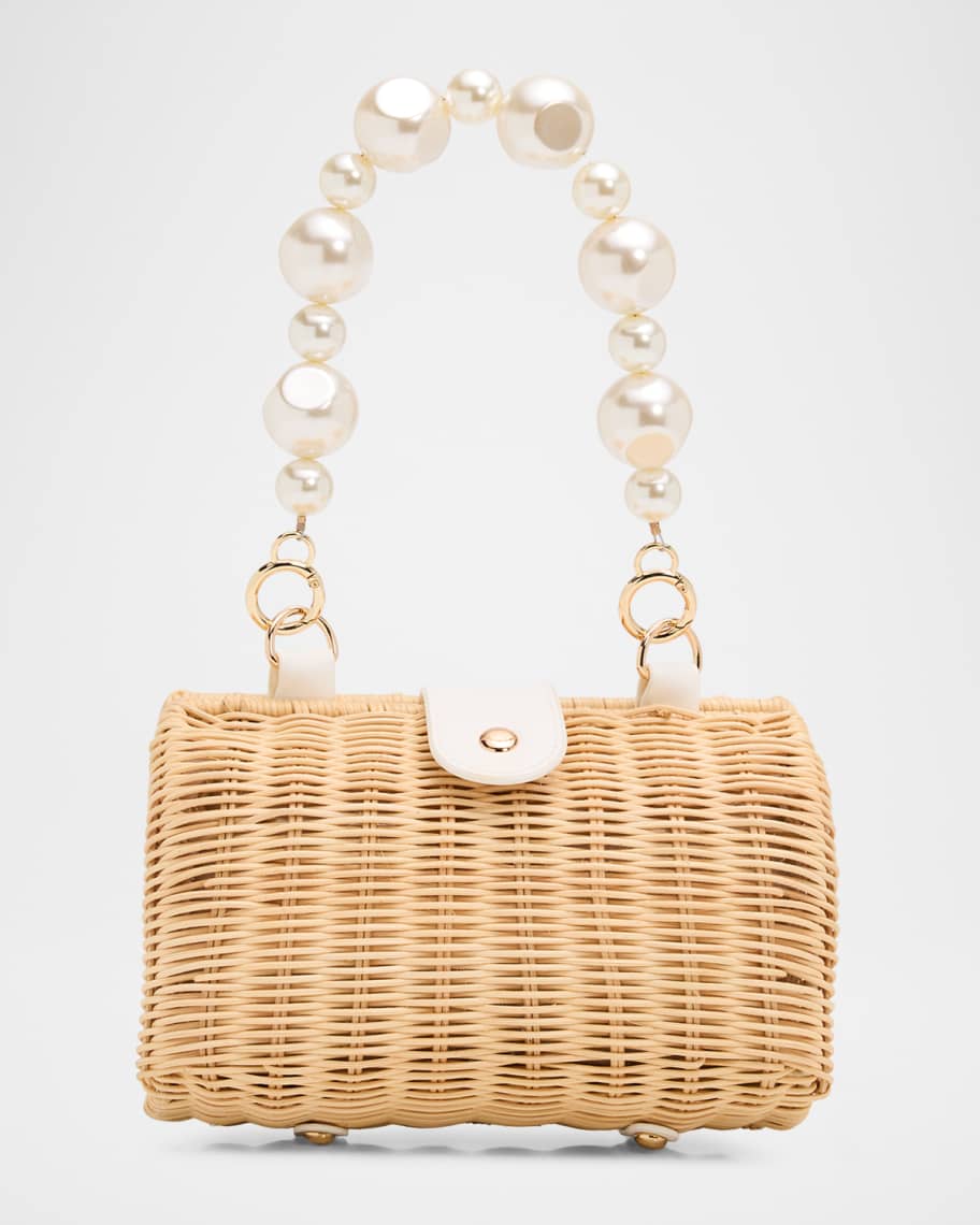 BTB Los Angeles Page Pearly Rattan Shoulder Bag | Neiman Marcus