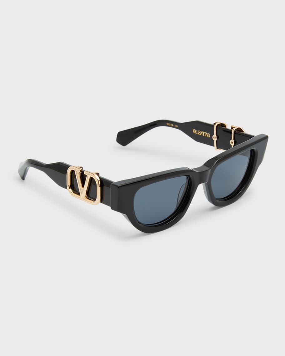 Valentino Garavani Due Acetate & Titanium Cat-Eye Sunglasses