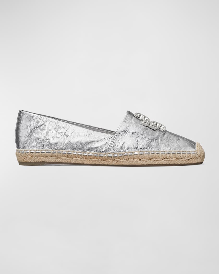 Shop Tory Burch Eleanor Metallic Leather Espadrilles