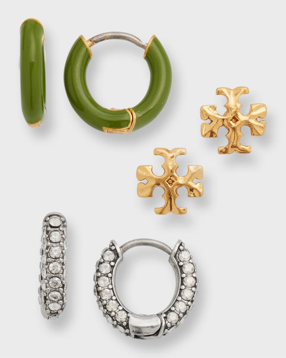 Tory Burch Roxanne Hoop and Stud Earrings, Set of 3 | Neiman Marcus