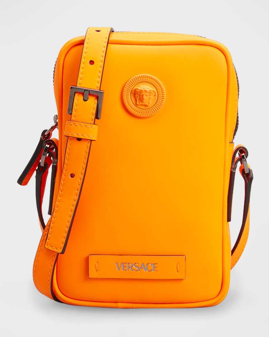 Versace Men's Tonal Medusa Logo Neon Crossbody Bag | Neiman Marcus