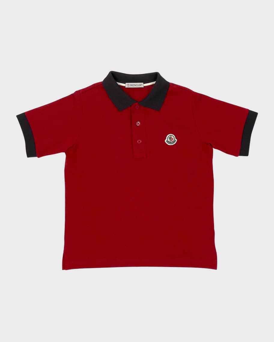 Moncler Boy s Logo Patch Polo Shirt Size 8 14 Neiman Marcus