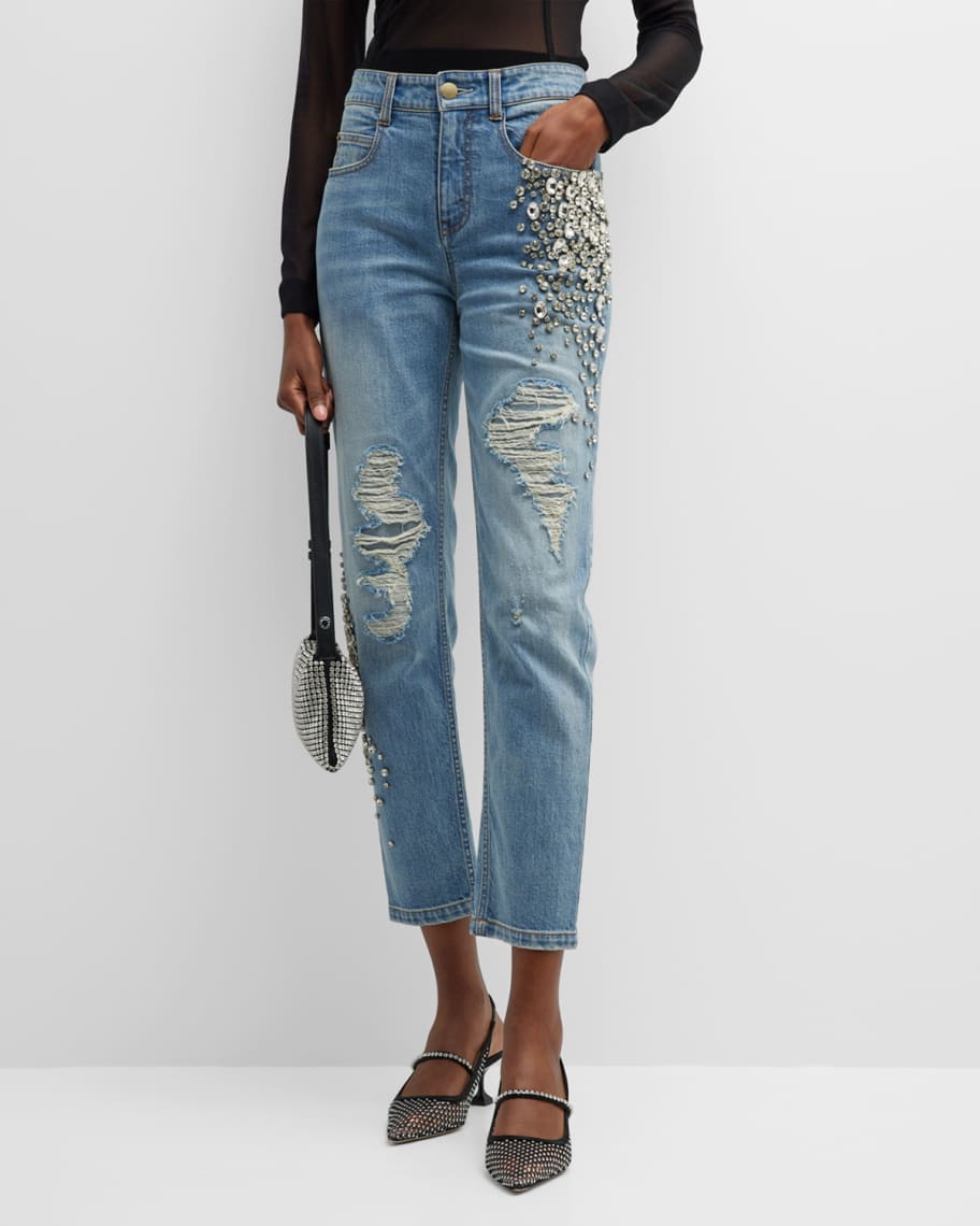 Balenciaga Organic Japanese Denim Slim-Leg Ankle Pants