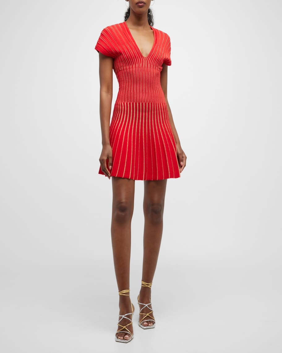 Louis Vuitton red Knit Belted Mini Dress