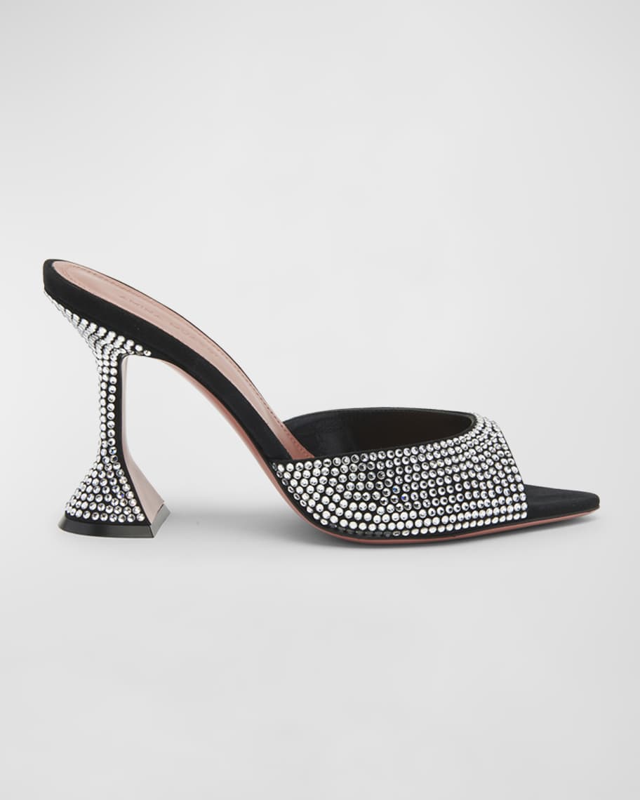 Amina Muaddi Caroline Crystal Cocktail Mule Sandals | Neiman
