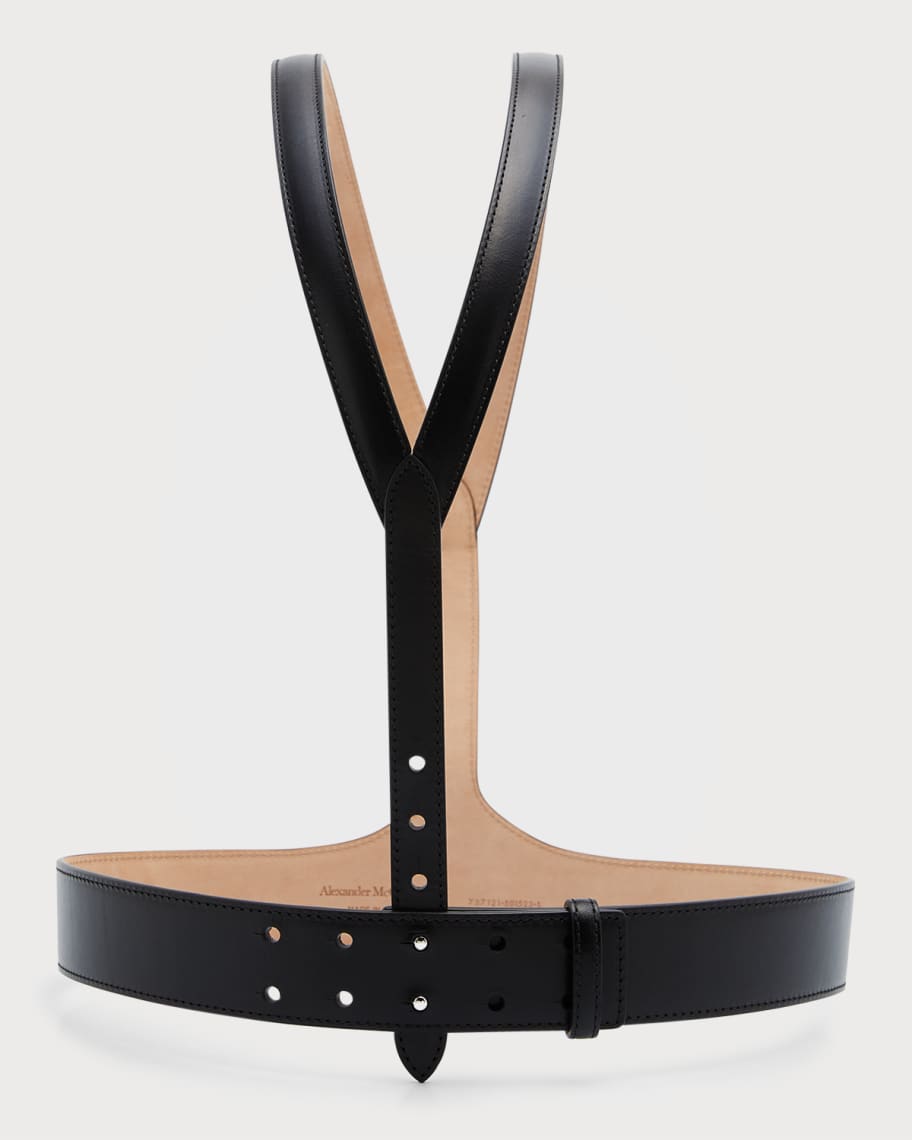 Alexander mcqueen leather harness belt best sale