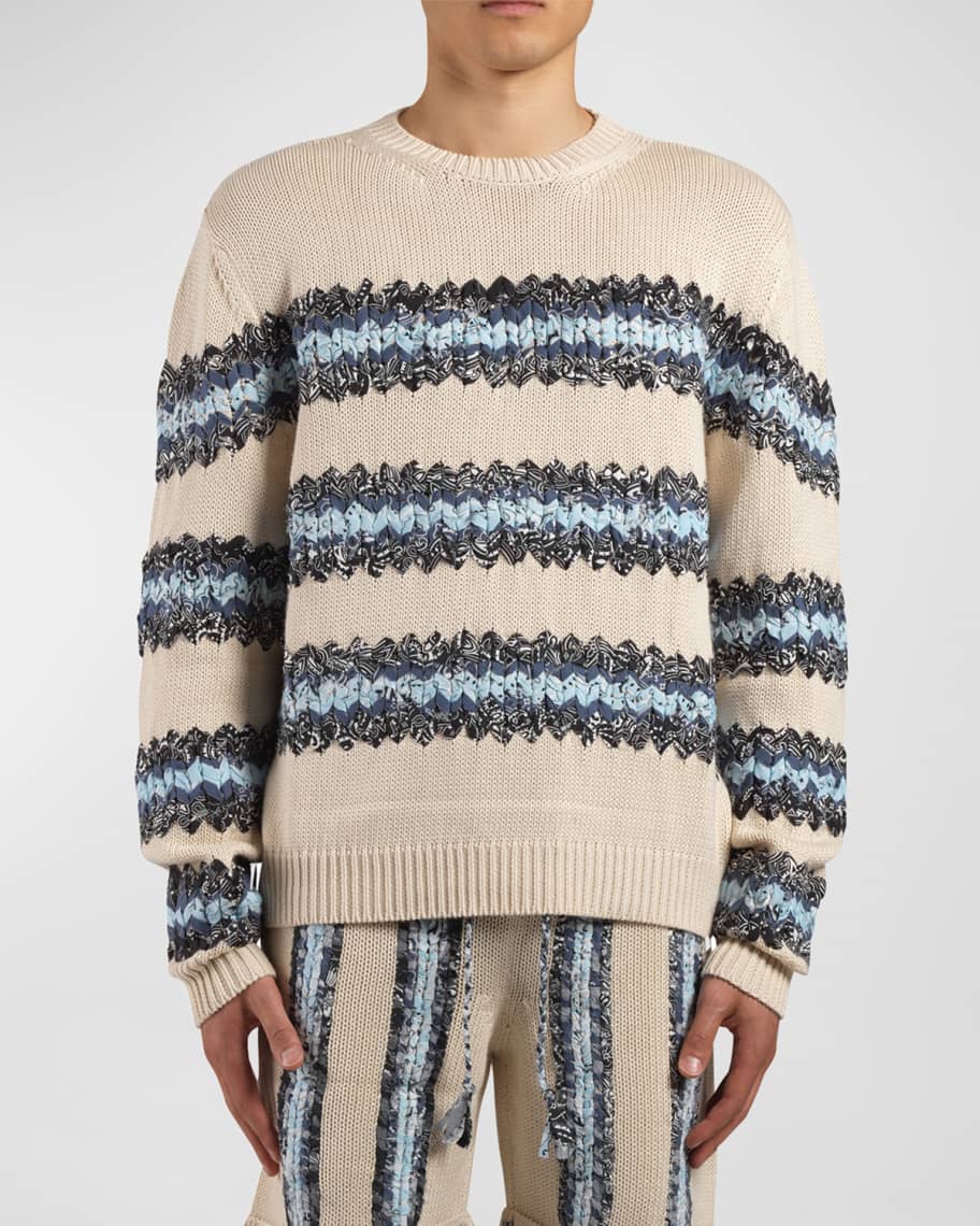 Amiri Men's Baja Bandana Wool-Cashmere Sweater | Neiman Marcus
