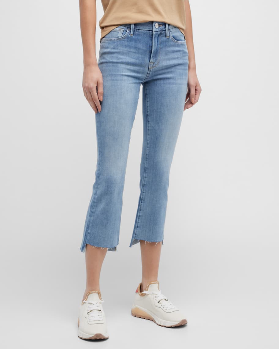 FRAME Le Crop Mini Boot Step Fray Jeans | Neiman Marcus