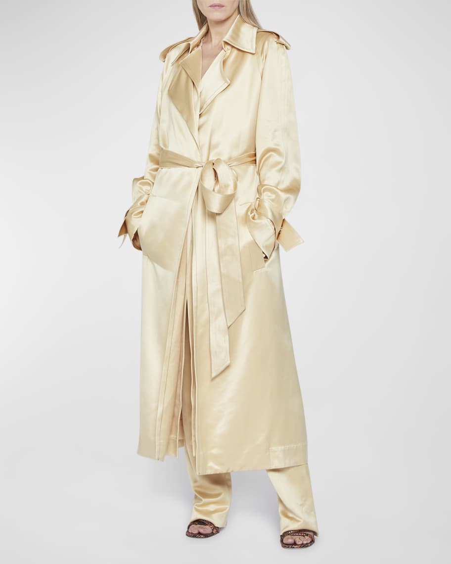 Victoria Reversible Trench Jacket with Scarf Detail - Camel/Checked
