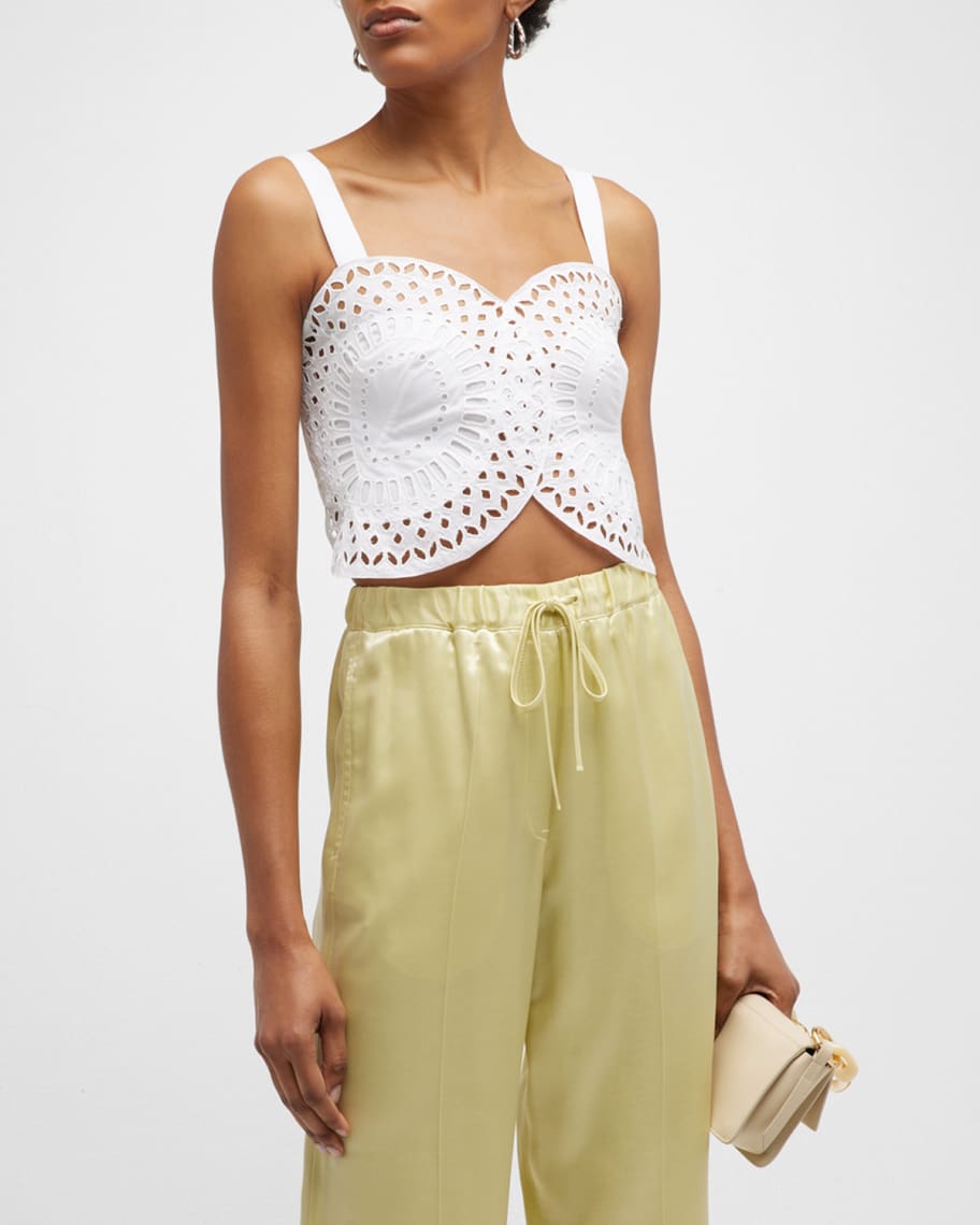 Alberta Ferretti striped cropped top - Blue