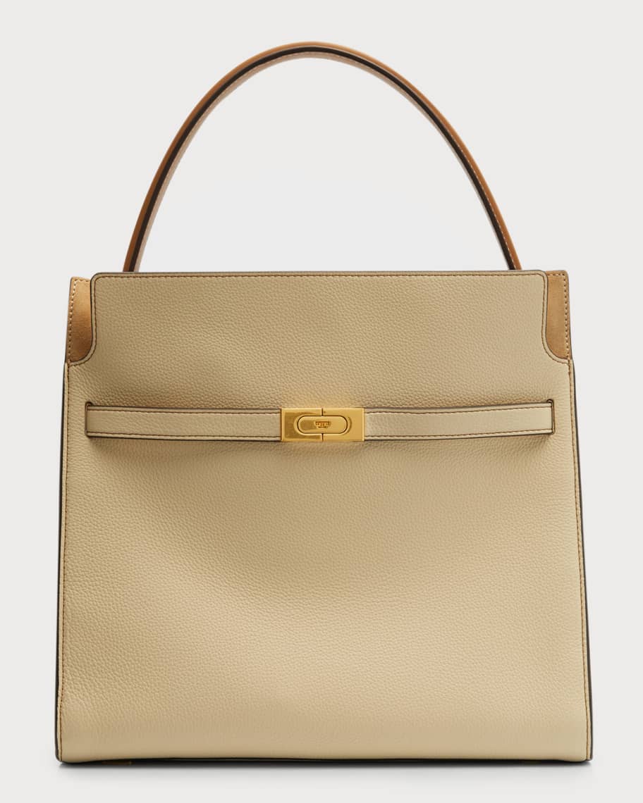 Tory Burch Leather Lee Radziwill Double Top-Handle Bag