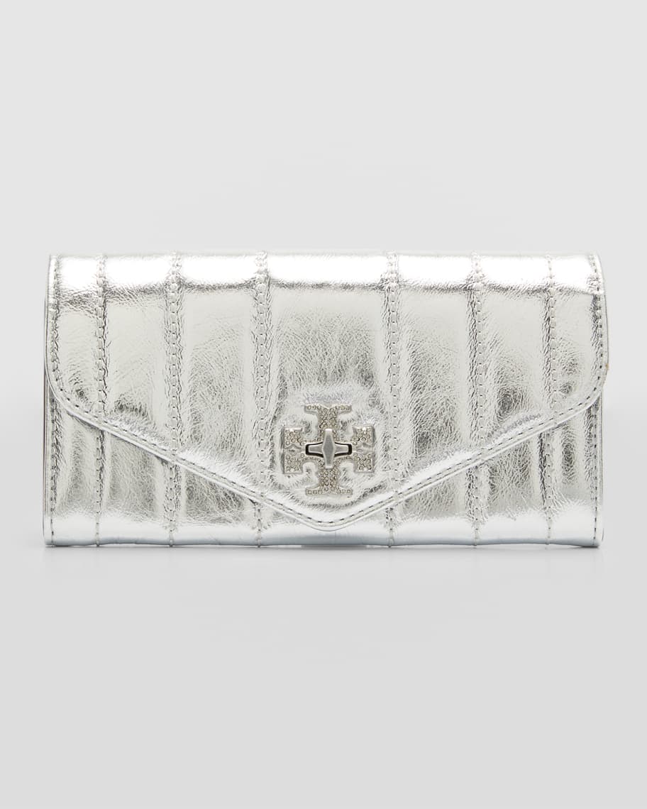 Tory Burch Kira Envelope Metallic Lambskin Wallet | Neiman Marcus