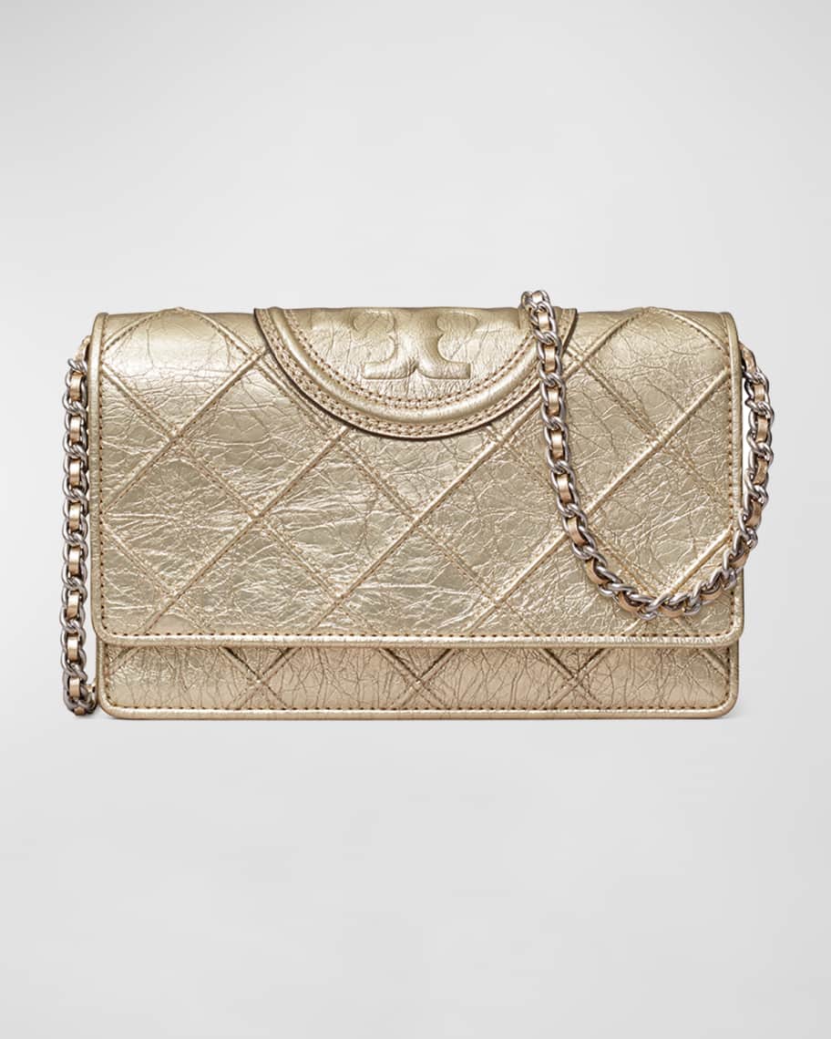 Tory Burch Fleming Metallic Leather Shoulder Bag Neiman Marcus