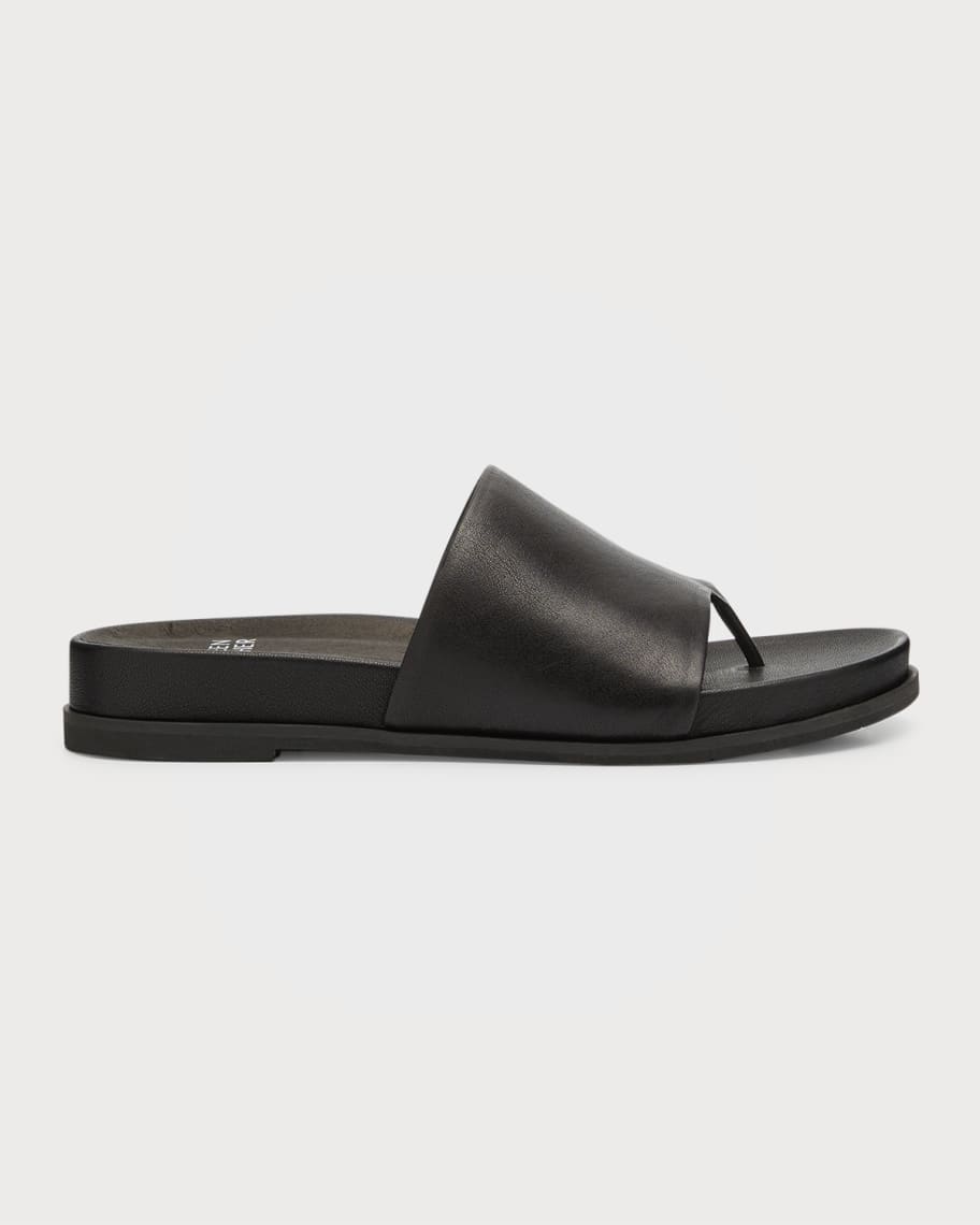 Eileen Fisher Duet Leather Thong Slide Sandals | Neiman Marcus