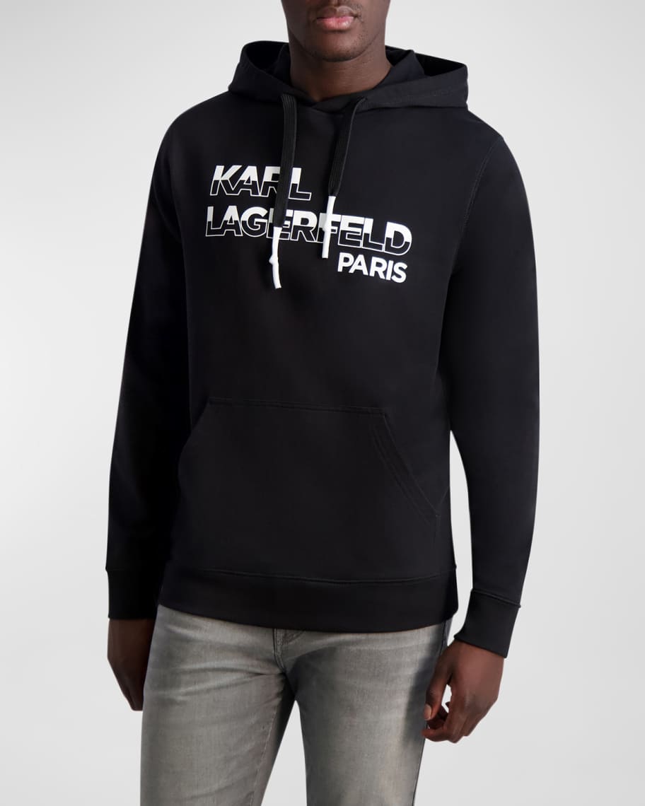 Karl Lagerfeld Paris Men's French Terry Block Logo Hoodie | Neiman Marcus