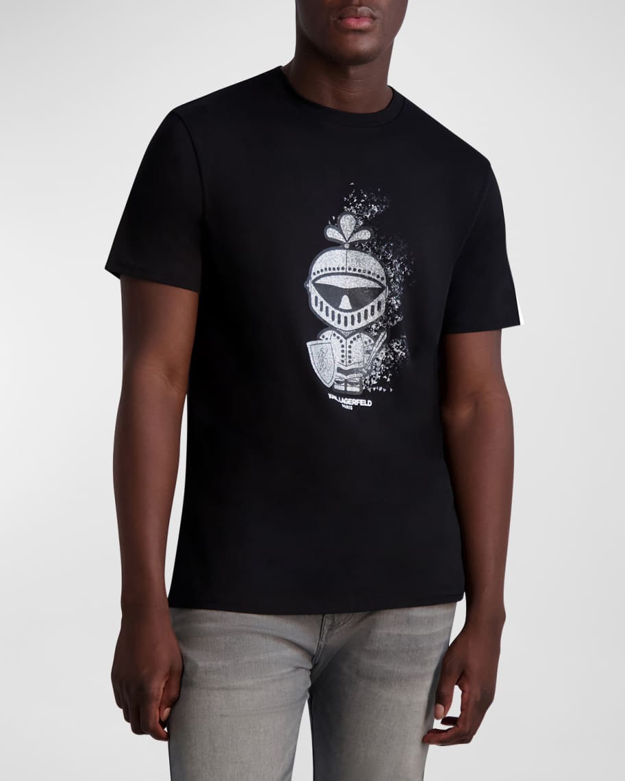 Karl Lagerfeld Paris Men's Metallic Karl in Armor Graphic TShirt