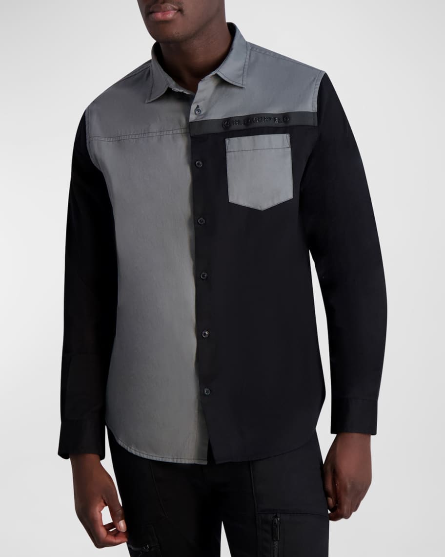 Men's COLOR-BLOCK SHIRT by KARL LAGERFELD