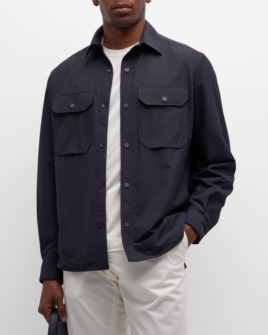 ZEGNA Men's Wool-Nylon Overshirt | Neiman Marcus